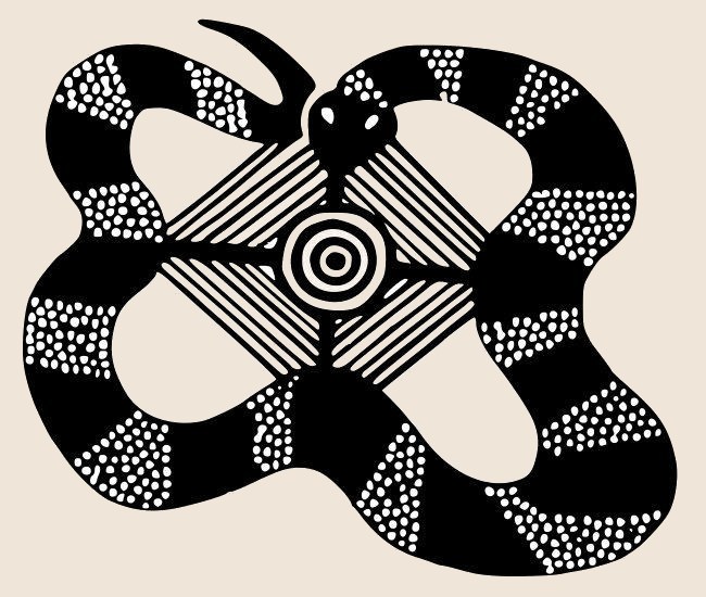 Ungur the snake, black and white artwork